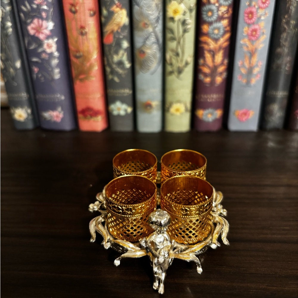 Sam Fink Gold and Silver Vintage lipstick Holder